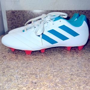 Adidas Women's Goletto VI FG W Soccer Shoe Size 8.5 Cleats Teal Orange White